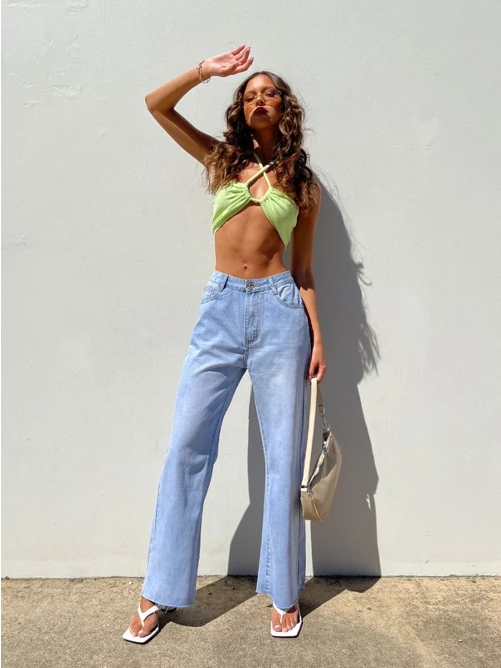 Light Blue High-Rise Straight Jeans - Women